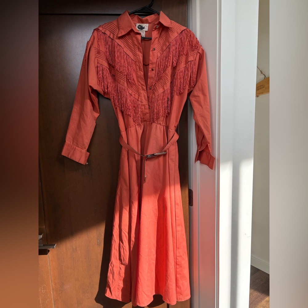 Western Collection Fringe Button-Up Dress